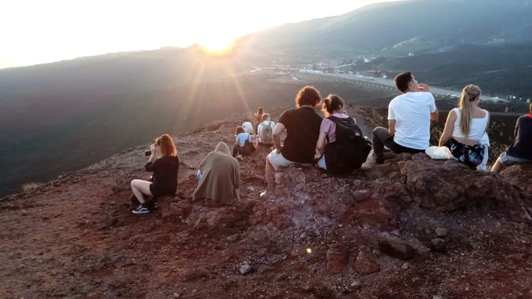 coucher soleil etna