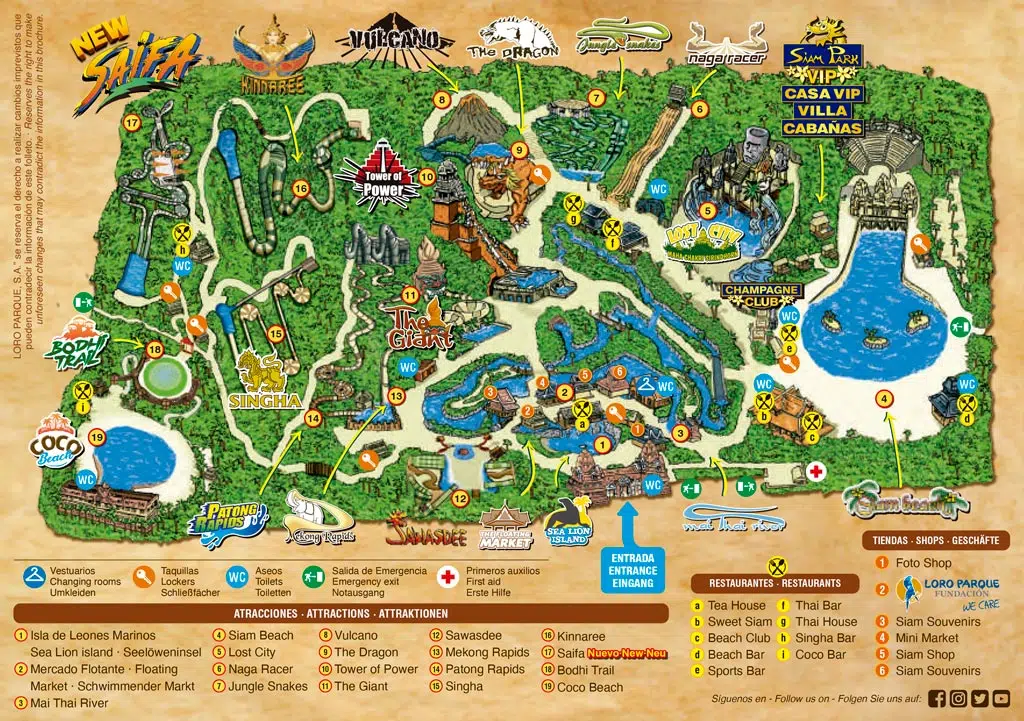 carte attraction siam park